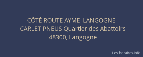 C&Ocirc;T&Eacute; ROUTE AYME  LANGOGNE