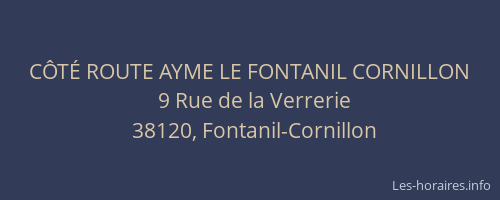 C&Ocirc;T&Eacute; ROUTE AYME LE FONTANIL CORNILLON