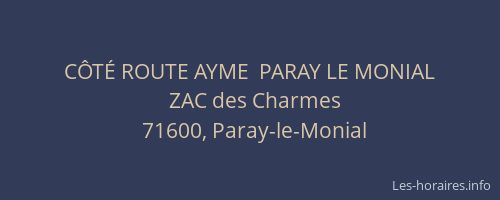 C&Ocirc;T&Eacute; ROUTE AYME  PARAY LE MONIAL