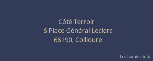 C&ocirc;t&eacute; Terroir