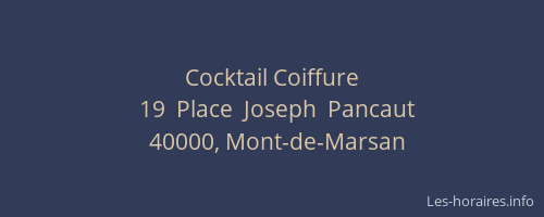 Cocktail Coiffure