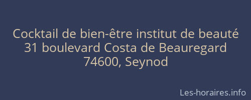 Cocktail de bien-être institut de beauté