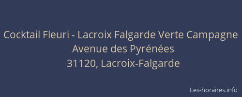 Cocktail Fleuri - Lacroix Falgarde Verte Campagne