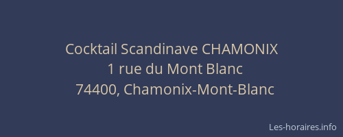 Cocktail Scandinave CHAMONIX