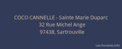 COCO CANNELLE - Sainte Marie Duparc