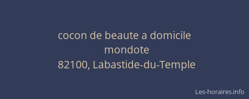 cocon de beaute a domicile