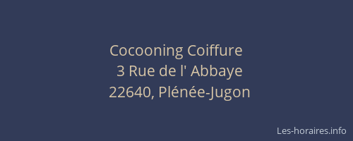 Cocooning Coiffure
