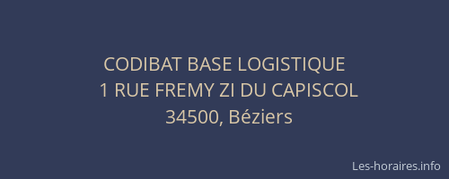 CODIBAT BASE LOGISTIQUE