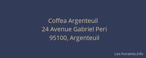 Coffea Argenteuil