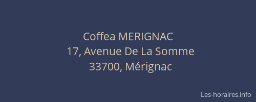 Coffea MERIGNAC