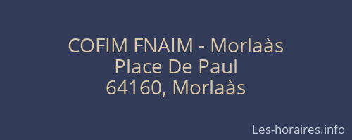 COFIM FNAIM - Morlaàs