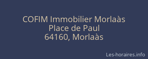 COFIM Immobilier Morlaàs