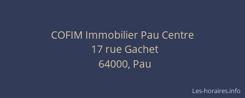 COFIM Immobilier Pau Centre