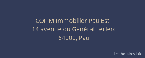 COFIM Immobilier Pau Est