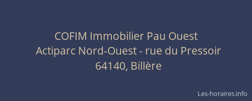 COFIM Immobilier Pau Ouest