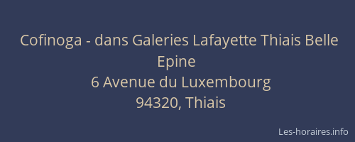 Cofinoga - dans Galeries Lafayette Thiais Belle Epine
