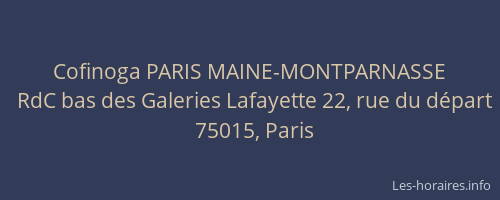 Cofinoga PARIS MAINE-MONTPARNASSE