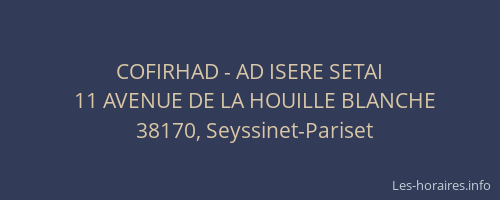 COFIRHAD - AD ISERE SETAI