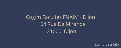 Cogim Facultés FNAIM - Dijon