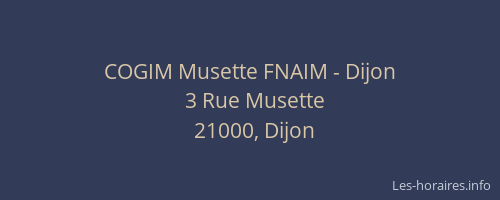 COGIM Musette FNAIM - Dijon