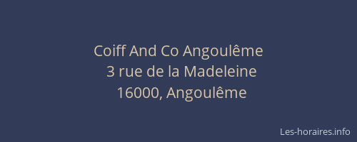 Coiff And Co Angoulême