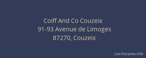 Coiff And Co Couzeix