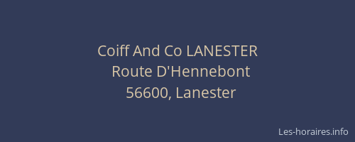 Coiff And Co LANESTER