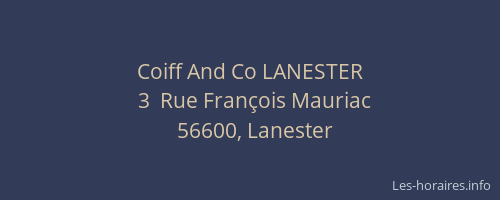Coiff And Co LANESTER