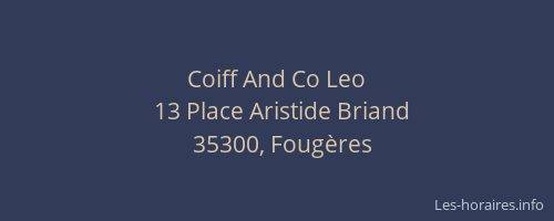 Coiff And Co Leo