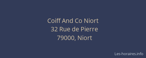 Coiff And Co Niort
