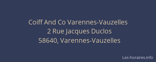 Coiff And Co Varennes-Vauzelles