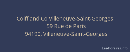 Coiff and Co Villeneuve-Saint-Georges