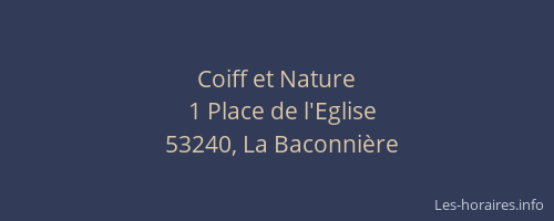 Coiff et Nature