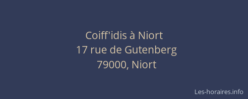 Coiff'idis à Niort