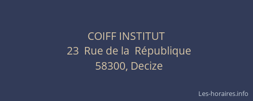 COIFF INSTITUT