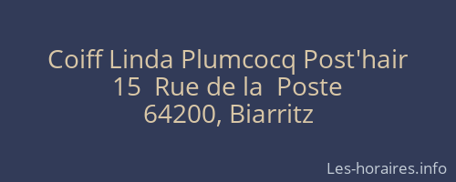 Coiff Linda Plumcocq Post'hair