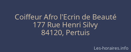Coiffeur Afro l'Ecrin de Beauté