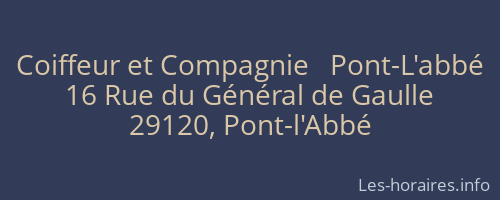 Coiffeur et Compagnie   Pont-L'abbé