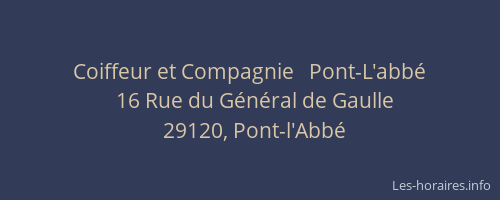 Coiffeur et Compagnie   Pont-L'abb&eacute;