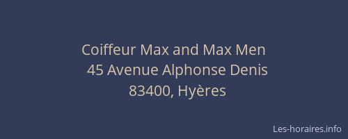 Coiffeur Max and Max Men