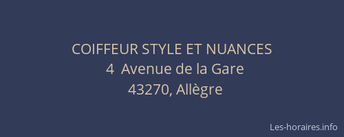COIFFEUR STYLE ET NUANCES