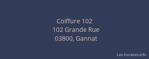 Coiffure 102