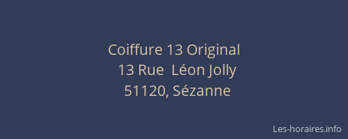 Coiffure 13 Original