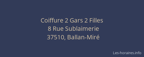 Coiffure 2 Gars 2 Filles