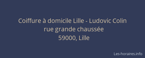 Coiffure à domicile Lille - Ludovic Colin