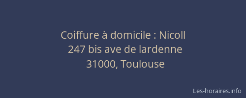 Coiffure à domicile : Nicoll
