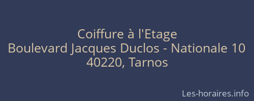 Coiffure à l'Etage