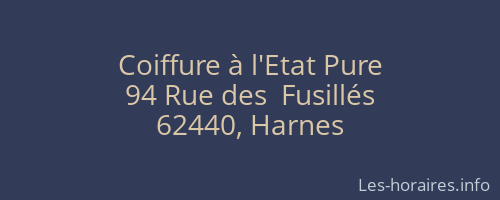 Coiffure à l'Etat Pure