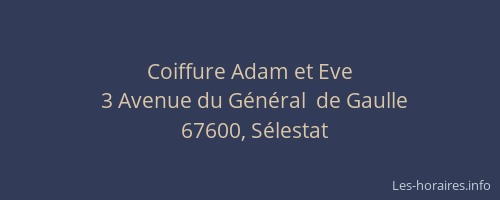 Coiffure Adam et Eve