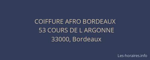COIFFURE AFRO BORDEAUX